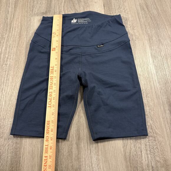 Woolly Women's Merino Wool Biker Shorts Crossover High Waist Navy Blue Size S - Picture 4 of 6